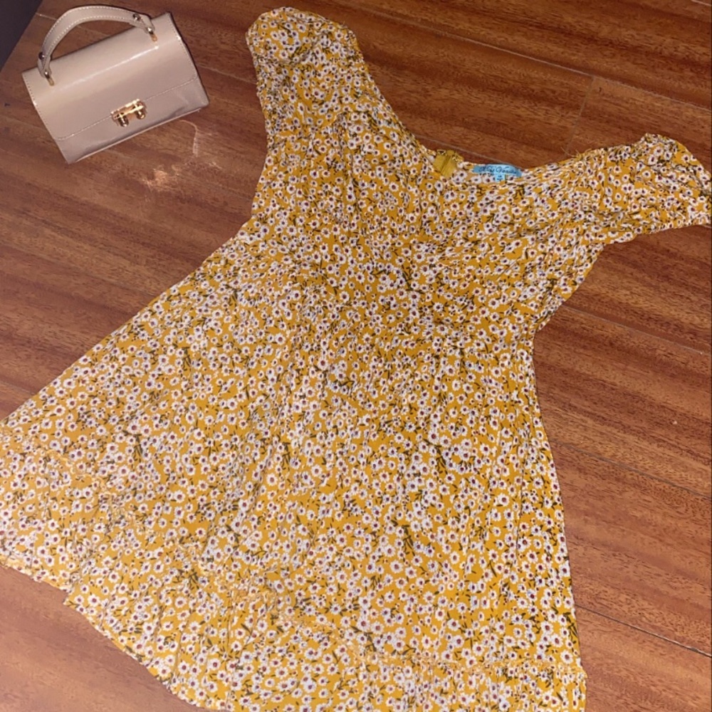 Yellow Floral Summer Dress
